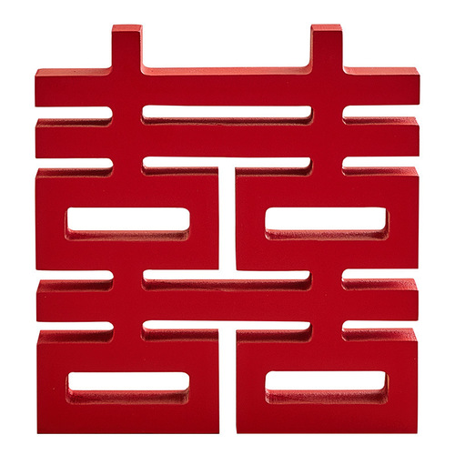 Chinese-style wooden double happiness ornament engagement wedding room decoration home decoration craft artifact