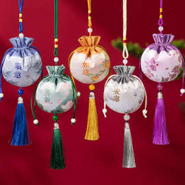 中草药香包古风香囊挂件宫廷艾草除味驱蚊荷包空袋束口流苏祈福袋