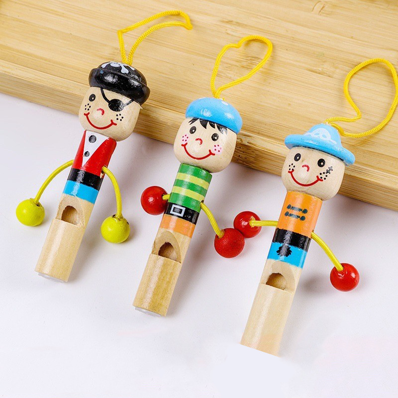 Juguetes de silbato pirata de madera para niños instrumentos de soplo bebés pequeños silbatos premios de jardín de infantes pequeños regalos image 1