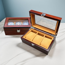 跨境专供大容量手表盒 花梨木纹手表收纳盒多位 木盒表盒一件代发