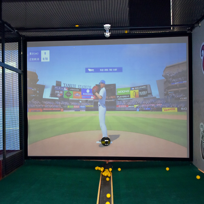 Práctica individual en interiores Béisbol Fitness Deportes digitales Entretenimiento Ocio Sala de experiencias de simulación Inversión de entrenamiento comercial a gran escala