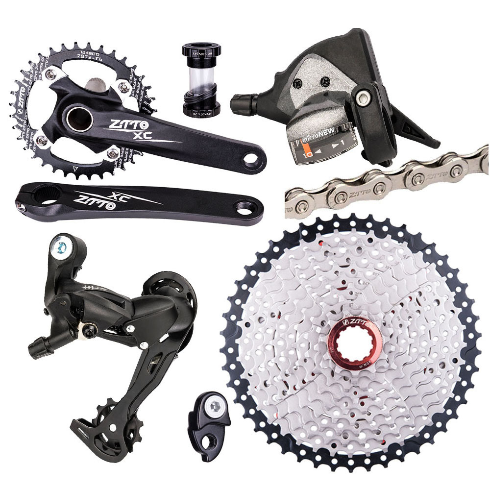 ZTTO bicicleta de montaña kit de transmisión de 10 velocidades volante de dientes grandes manivela de una pieza hueca