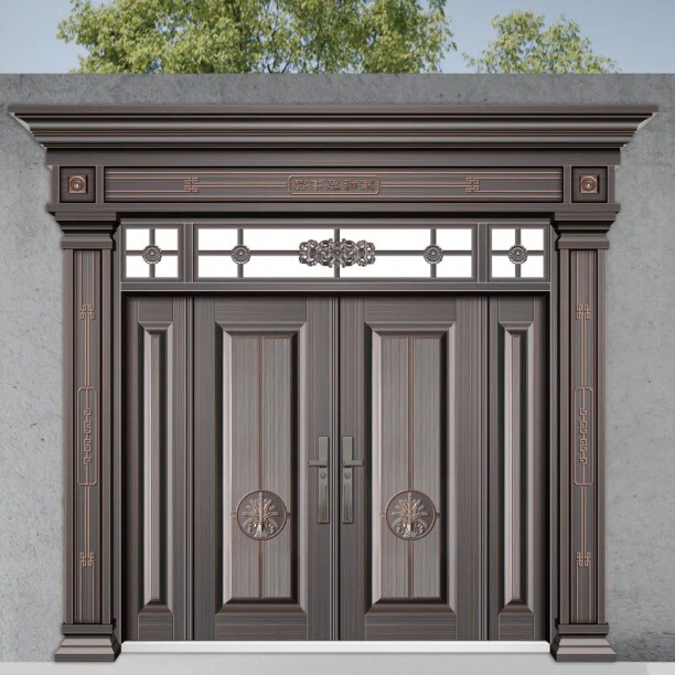 Rural self-built house security door zinc alloy villa gate with door head door post card door series cast aluminum door fire door