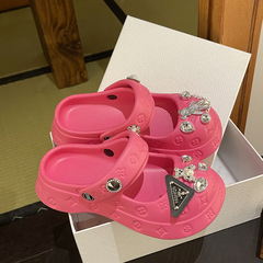 洞洞鞋女ins潮可愛卡通涼拖夏天防滑厚底沙灘鞋外穿時尚包頭拖鞋