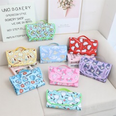 漫画かわいい折りたたみビーチマット芝生マットポータブルピクニック布マットピクニックマット防湿マットハイキングマット