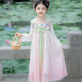 2025汉服新款儿童春秋超仙古装连衣裙女童公主女孩唐装古风爆款裙