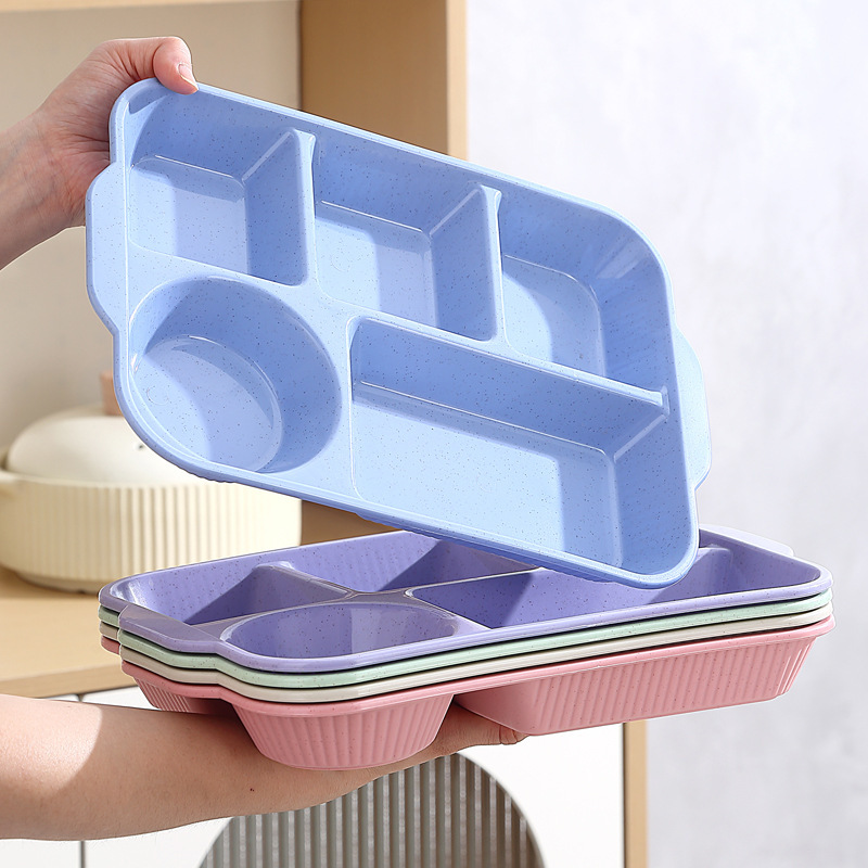 Cross-border New Products Creative Wheat Straw Dinner Plate suit Household Adult Students Split Fast Food Plate Thickened Canteen Meal Cross-border New Products Creative Wheat Straw Dinner Plate suit Household Adult Students Split Fast Food Plate Thickened Canteen Meal