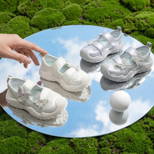 儿童小白鞋网面透气女童运动鞋洋气公主风春秋新款小女孩老爹鞋潮