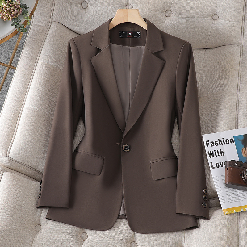 色短款西裝外套女小個子休閒顯瘦2025秋冬新款時尚氣質小西服