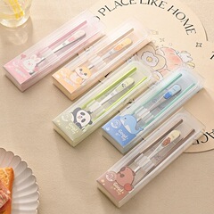 卸売304ステンレスポータブル食器子供学生スプーンフォーク箸箸セットクリエイティブかわいい