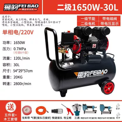 Hava kompressorları — Home Decoration Small Air Compressor - double-tube-air-supply-1650w-30lwoodworking-package