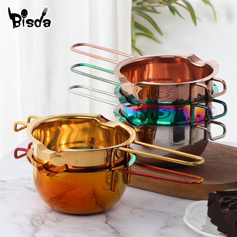 Titanium-plated stainless steel melting bowl cross-border new cheese butter chocolate baking pot melting bowl