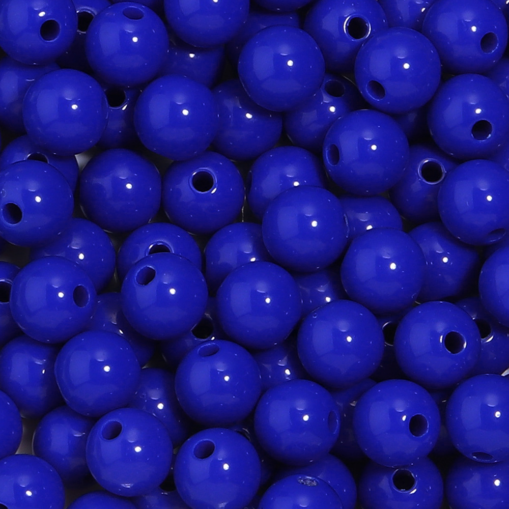 Cuentas redondas acrílicas de color sólido para Navidad, cuentas redondas de color sólido para joyería hecha a mano, accesorios de bricolaje, cuentas redondas de color sólido, cuentas sueltas.