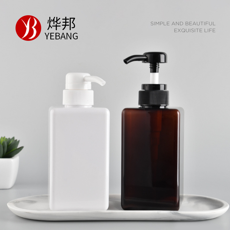 450ml square lotion bottle PETG push bottle facial cleanser, hand soap, shower gel sub-packaging bottle, cosmetics sub-packaging