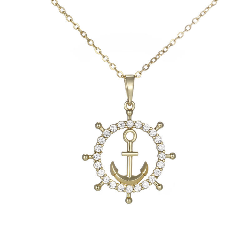 Xuping Geometry circular Fashion Ship talio Boat Anchor collar colgante europeo y americano personalidad transfronteriza Cold Wind collar mayorista femenino