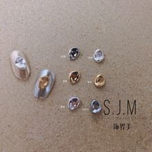 新款美甲不规则合金饰品 巴洛克真金亚金色电镀异形合金diy指甲贴