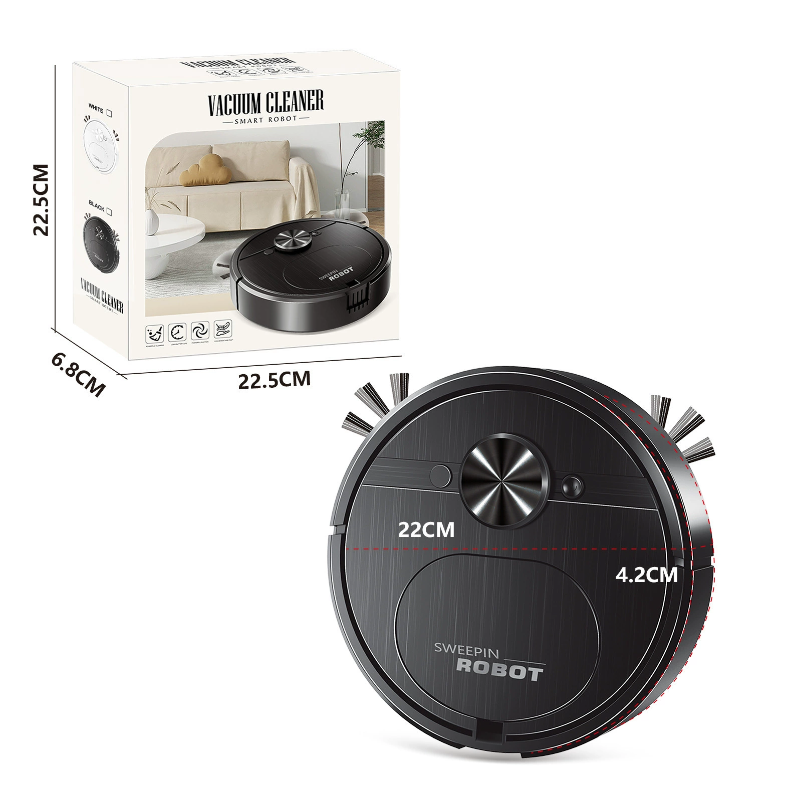 Smart robot charging, vacuum cleaner, three in one, pet