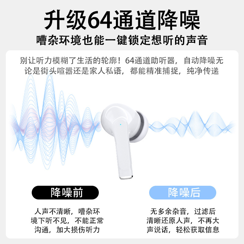 旋音入耳式老人专用助听器64通道高端老人智能降噪助听器充电款|undefined