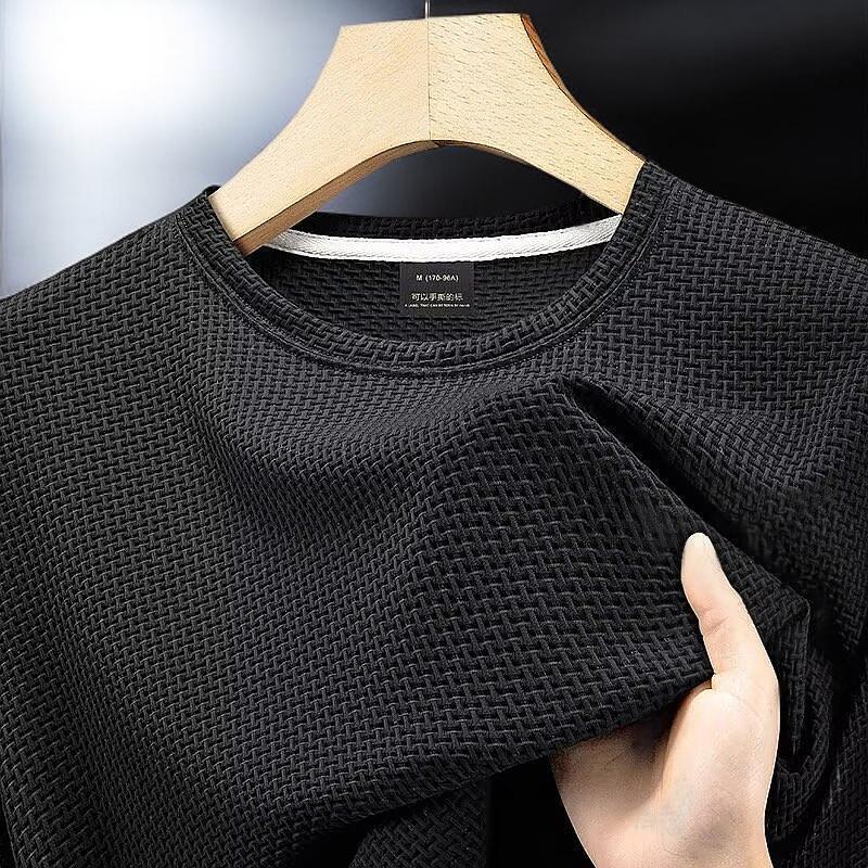 Summer Bamboo Short-Sleeve T-Shirt for Plus-Size Men, Large Belly Top, Base Layer, Plus-Size Men's Clothing, Extra Large Size