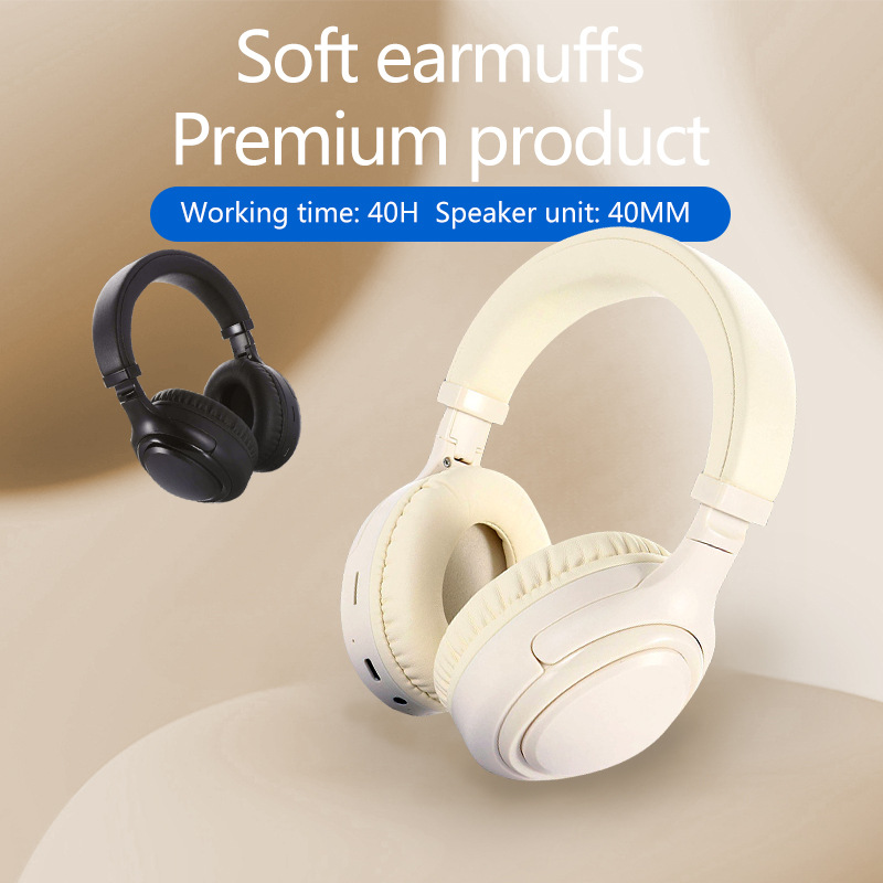 Audífonos Bluetooth diadema plegables, con tarjeta TF, 40h de autonomía