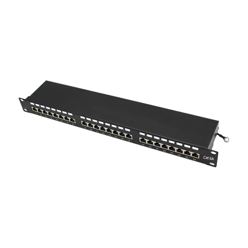 Super Six 24-port Shielded PAtch PAnel with White Cover 6A24 Port Shielded Network PAtch PAnel Super Six 24-port Shielded PAtch PAnel with White Cover 6A24 Port Shielded Network PAtch PAnel