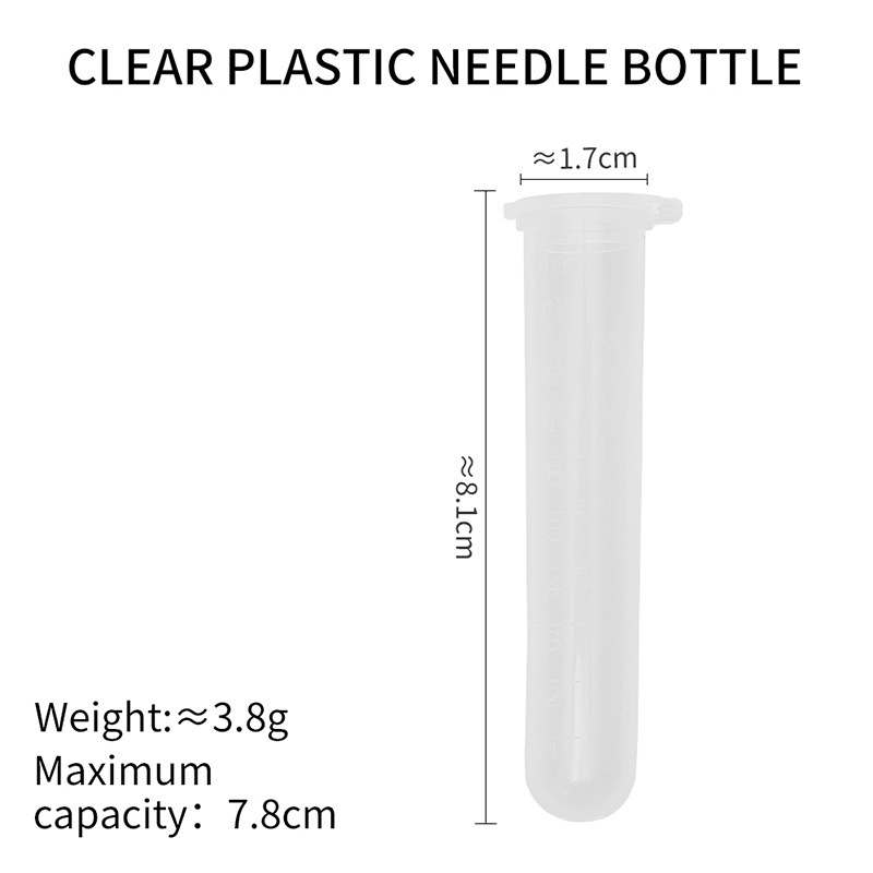 Tubo de aguja, almacenamiento de plástico transparente, botella de aguja, herramienta de costura de bricolaje hecha a mano, tubo de almacenamiento de aguja de coser a mano para el hogar, tubo de aguja