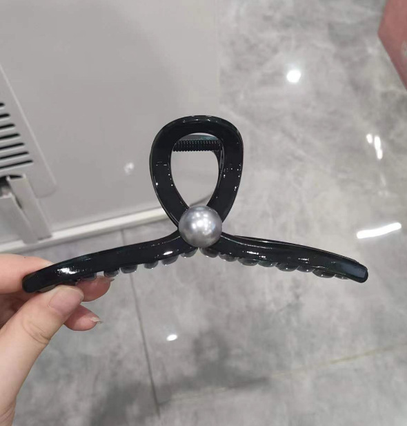 7 clip de perlas de cara brillante 15cm.