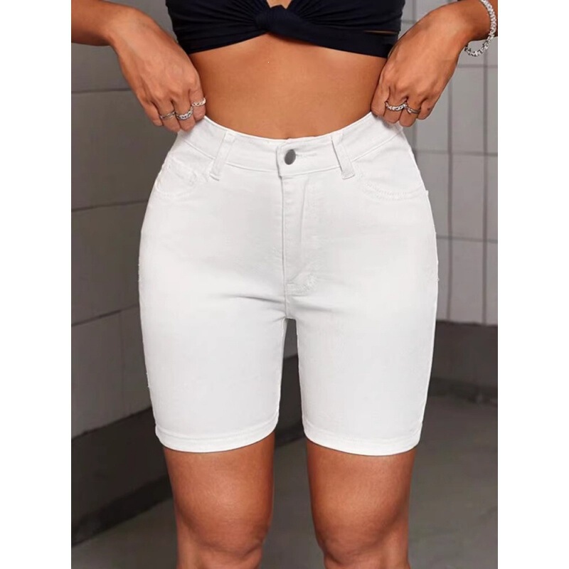 Cross-Border European and American Style Women's High-Waisted Denim Shorts 2026 New Summer White Cycling Shorts Stretch Temu Women's Pants Cross-Border European and American Style Women's High-Waisted Denim Shorts 2026 New Summer White Cycling Shorts Stretch Temu Women's Pants