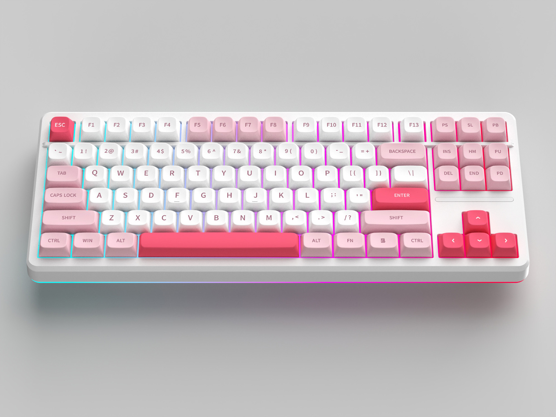 FV X87 inalámbrico de tres modos RGB efecto de luz teclado de eje mecánico PBT tapa de tecla lateral grabado tecla completa sin impacto HIFI Mahjong