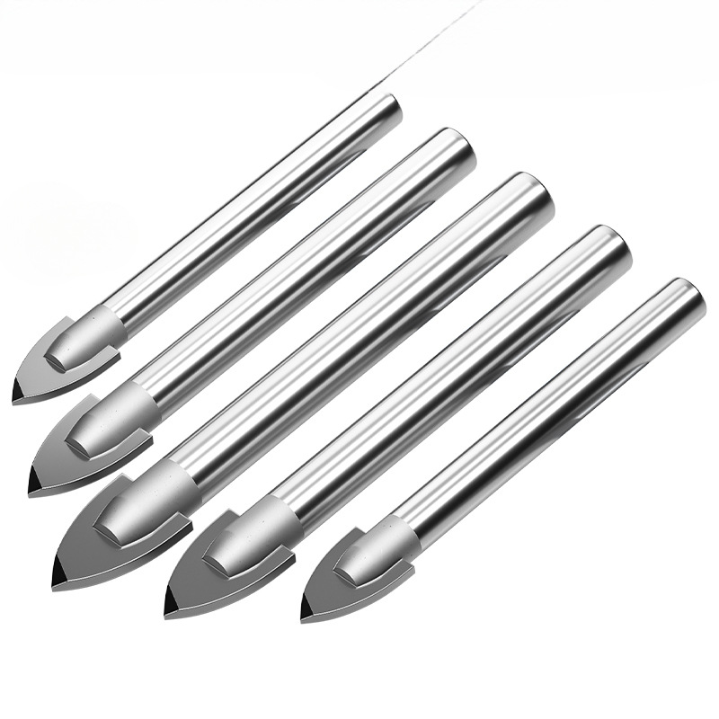 Ajuste de taladro de azulejos de aleación de cerámica de vidrio de hormigón taladro de mano especial perforación taladro triangular perforador 6mm