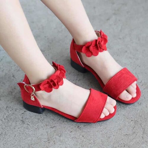Girls 'sandals, new sand shoes, Korean style, middle and high school children's female students, summer flat casual children's princess shoes