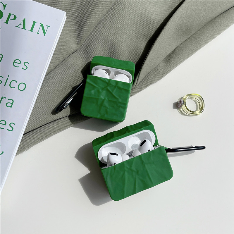 Carcasa Protectora De Airpods Con Arrugas Verdes Retro display picture 6