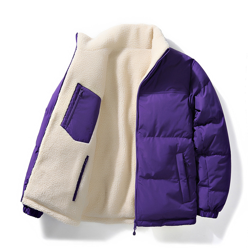 Abiti imbottiti in cotone double face in lana d'agnello per uomo e donna, giacche imbottite in cotone autunnali e invernali_voghion.com