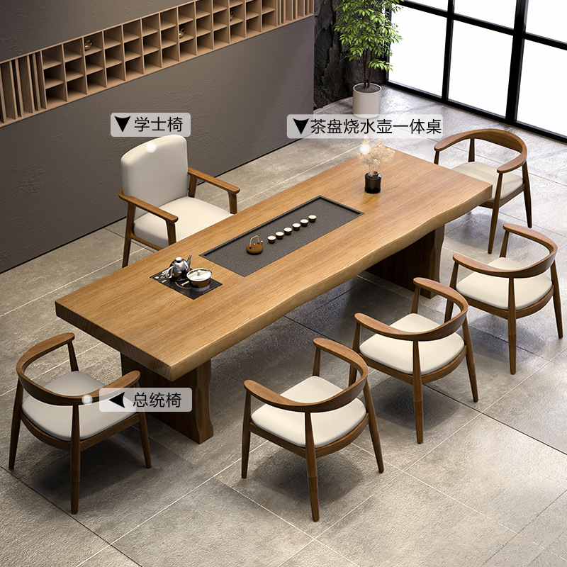 뜨거운 판매: 2.6 m 차 테이블 학사 의자 회장 의자 * 5