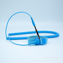 厂家批发PVC2.05线径1.8m防静电有绳线手腕带手环深浅蓝色车间
