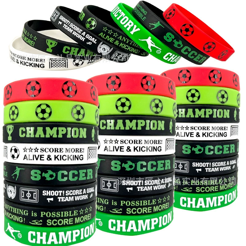 Football silicone commemorative bracelet