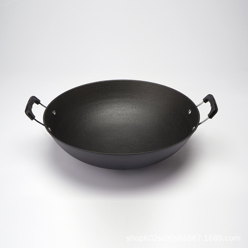 Factory direct Jiangyou iron pot double-ear iron pot old iron pot non-stick iron pot handmade clay film iron pot non-legacy