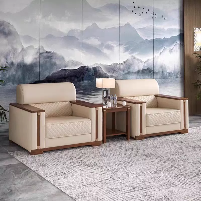 接待沙发会议室商务沙发办公室政府会客室布艺沙发单人位茶几组合