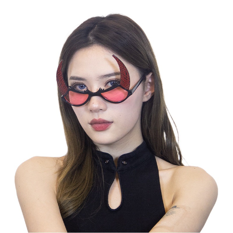 Gafas de Halloween con Cuernos de Diablo de Plástico ABS Decorativas para Fiestas