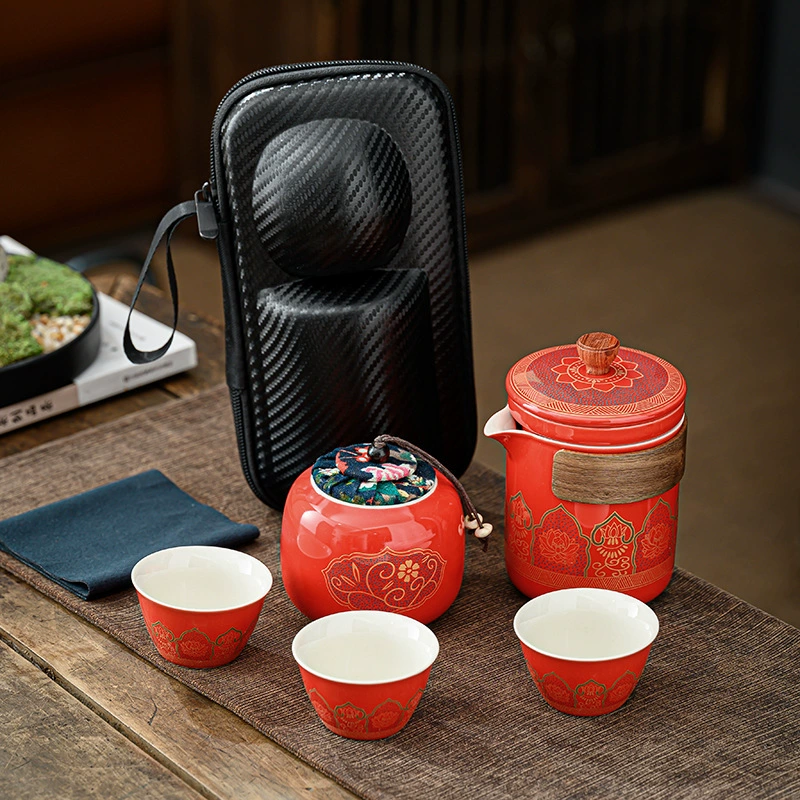 Travel tea set for traveling for home use, Japanese teapot, handheld tea cup, simple and elegant design