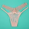 Трусики из кружева (женщины) one size — дышащие бретели-бант стринг, полупрозрачное кружево, белый/черный/фуксия