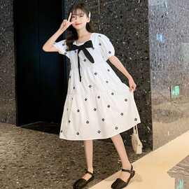 女童连衣裙童装2026新款中大童洋气夏季小女孩衣服儿童装公主裙子