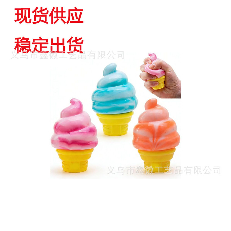 Needohnice Cubeschylling Sensory Ice Cream Squeeze Toy, Soft Ice Cream Cone Shape