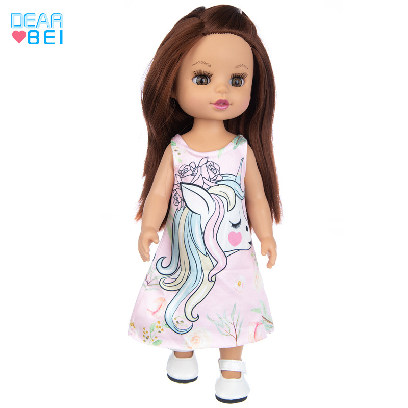 Venta caliente transfronteriza simulación muñeca 14 pulgadas American Girl renacer vinilo muñeca niños muñeca
