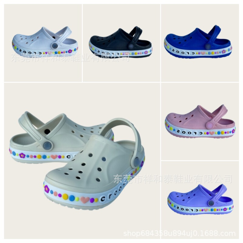 Crocs New Model Heart-Shaped Baya Parent-Child Outdoor Casual Non-Slip Breathable Eva Soft-Soled Beach Shoes Wholesale