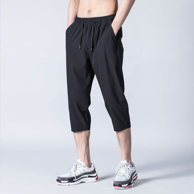 Seda del hielo recortada pantalones de los hombres 2022 verano delgada casual recortada playa al aire libre pantalones cortos deportivos