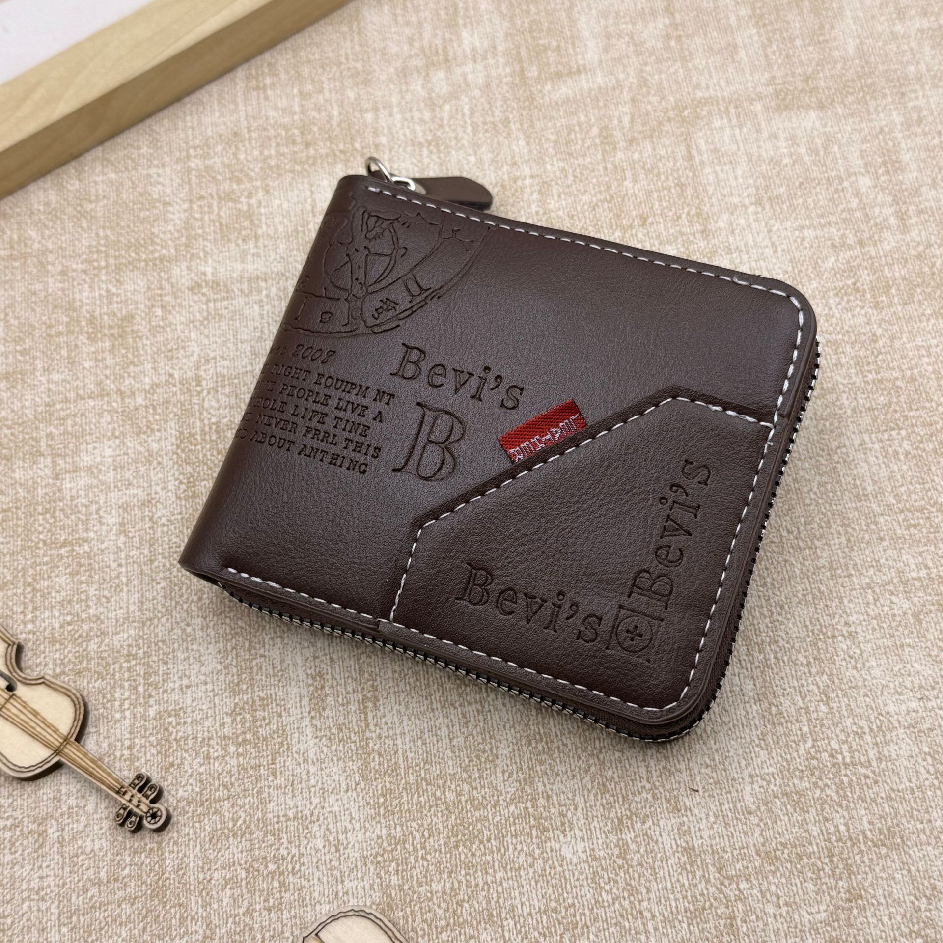 Cross-border best-selling men's wallet, short style, factory wholesale, men's wallet with zipper pocket, coin purse, men's zipper wallet