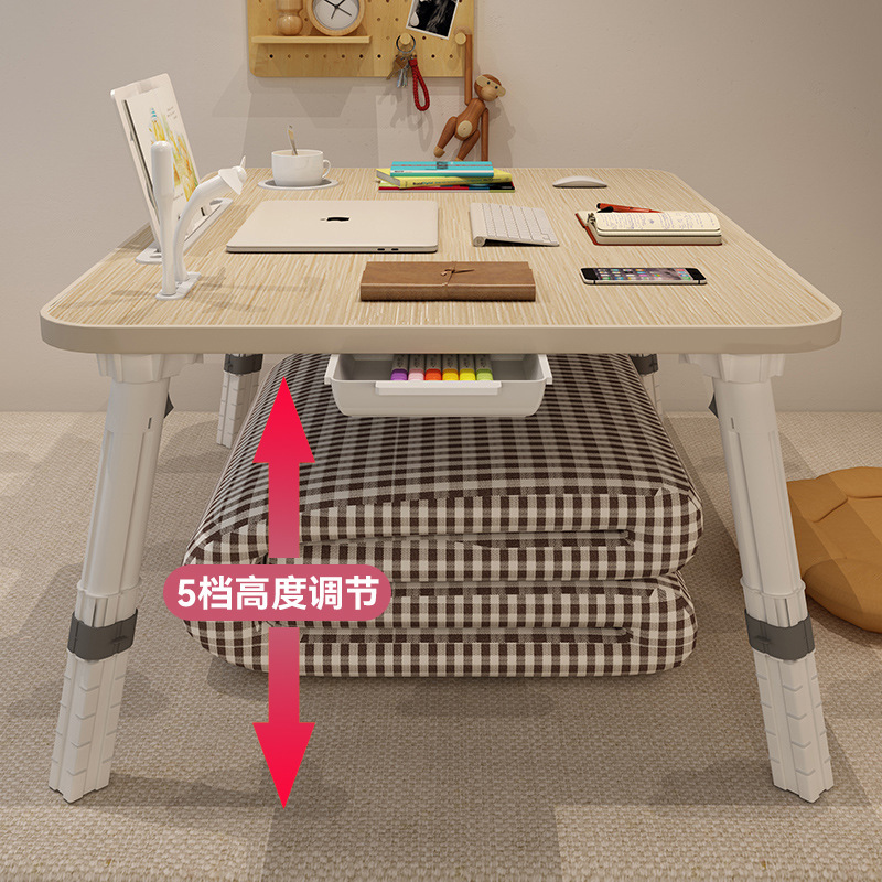 Foldable Adjustable Bed Desk, Computer Desk, Small Table for College Dormitory Bedroom, Study Desk, Balcony Bay Window Table