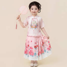 女宝宝新中式女童旗袍2026夏装两件套夏季国风短袖儿童两件套女孩