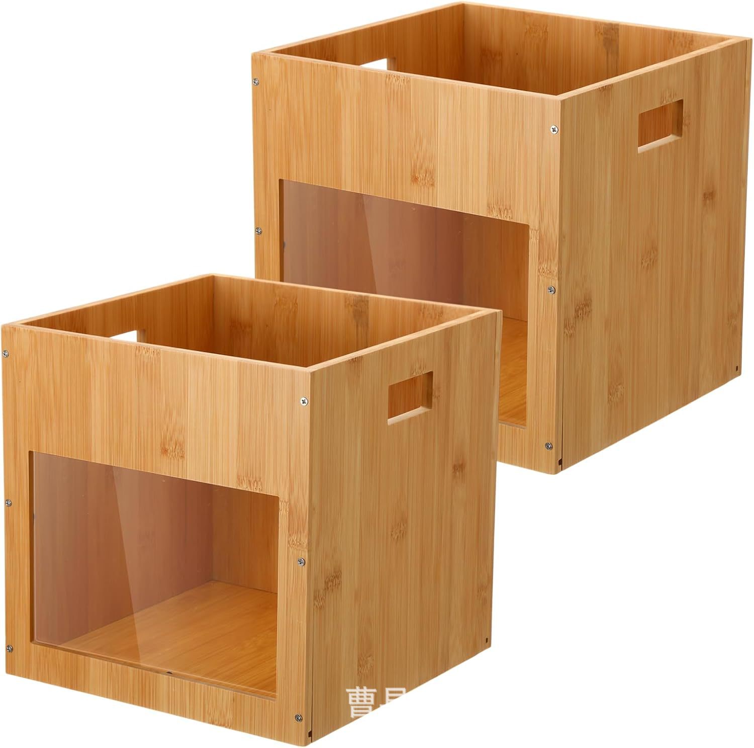 Hộp đựng đồ bằng gỗ acrylic có tay cầm để đựng sách, đồ trang điểm, đồ dùng văn phòng phẩm, đồ linh tinh